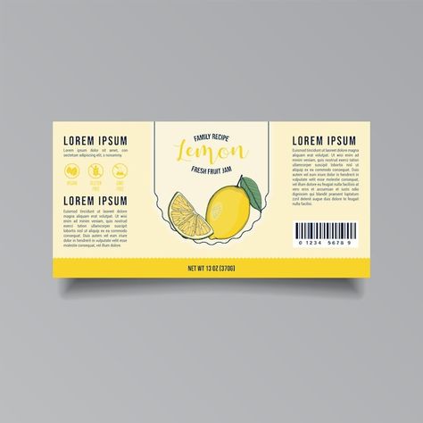 Lemonade Brand Design, Lemon Jam, Jam Packaging, Label Produk, Drinks Packaging, Drinks Packaging Design, Bottle Design Packaging, Fruit Jam, Label Templates