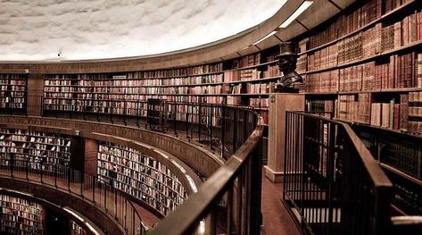 Stockholm Library, Belle Library, Libraries Around The World, Gothic Music, Visit Stockholm, Beautiful Library, Library Aesthetic, Sweden Travel, Reading Library