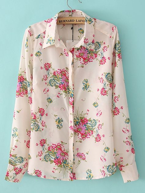 Shop Hidden Button Floral Blouse online. SheIn offers Hidden Button Floral Blouse & more to fit your fashionable needs. Floral Print Chiffon Blouse, Blouse Tops Designs, Kimono Shirt, Flower Print Blouse, Pink Floral Blouse, Floral Long Sleeve Shirt, Colorful Blouses, Women Blouses Fashion, Multi Color Blouse