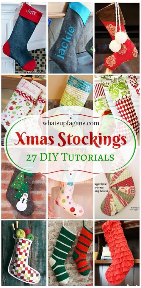 27 Awesome DIY Homemade Christmas Stockings Tutorials for beginners on up! I love handmade stockings. What a great craft idea. Christmas Stocking Tutorial, Christmas Stocking Patterns, Stocking Patterns, Christmas Stocking Ideas, Stocking Ideas, Christmas Stockings Diy, Christmas Stocking Pattern, Handmade Stocking, Stocking Pattern