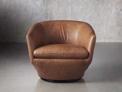 Pelton Leather Swivel Chair | Arhaus Dads Room, Leather Swivel Chair, Upholstery Cleaner, Chair Dimensions, Cleaning Upholstery, Toss Pillows, Saint Tropez, Leather Chair, Tub Chair