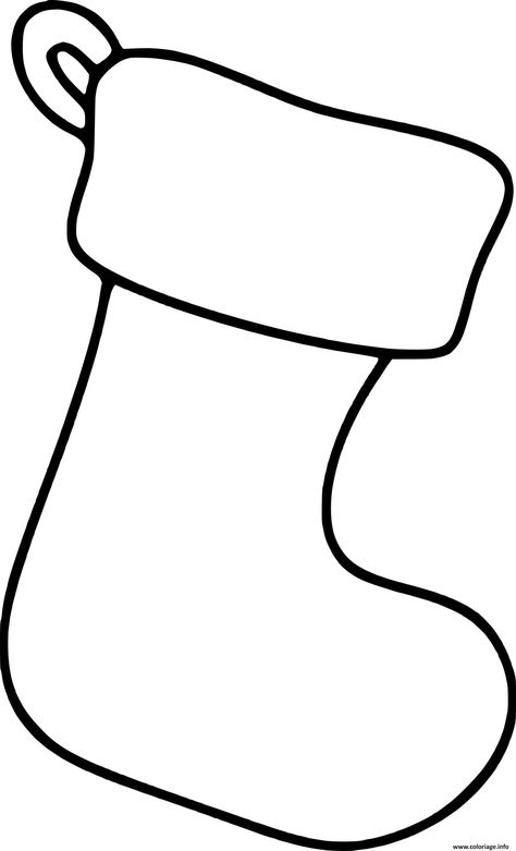 Coloriage simple bas de noel facile à imprimer Christmas Coloring Pages For Toddlers, Stocking Coloring Page, Printable Christmas Stocking Pattern, Christmas Drawing Easy, Christmas Coloring Pages Free Printable, Christmas Crafts Kids Ornaments, Cute Christmas Coloring Pages, Stockings For Christmas, Stocking Template