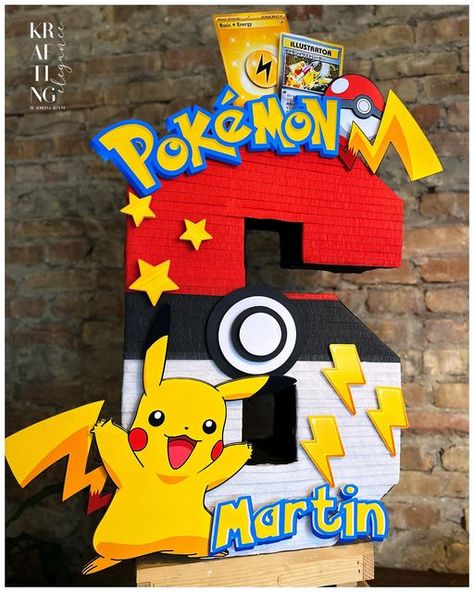 Pikachu Pinata, Pokemon Pinata, Birthday Pikachu, Pokemon Themed Party, Pokemon Decor, Piñata Ideas, Pokemon Cake, Pokemon Birthday Party, Pinata Party