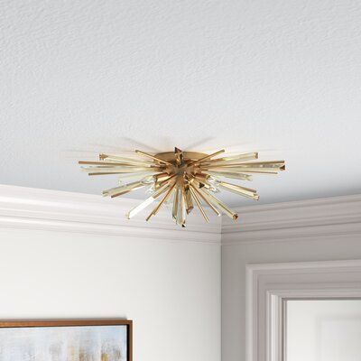 Brass Ceiling Light, Low Ceilings, Starburst Design, Bathroom Ceiling, Flush Mount Light, Light Fixtures Flush Mount, Mount Light, Candelabra Bulbs, Low Ceiling