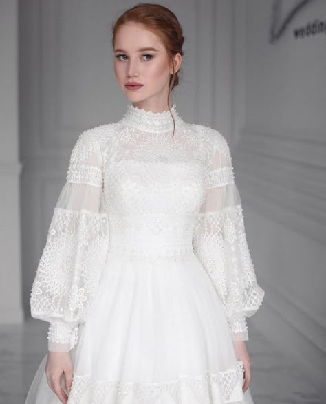 Wedding Dresses Flowy Sleeves, Dior Wedding Dresses, Nikah Dresses, Wedding Dresses Flowy, Dior Wedding, Glamorous Wedding Dresses, Korean Wedding Dress, Dress Types, Wedding Dress Types