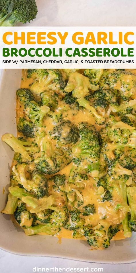 Cheesy Garlic Broccoli, Brocolli Cheddar Casserole Easy, Broccoli Cheddar Side Dish, Fresh Broccoli Soup Recipes, Broccoli Casserole Side Dish, Easy Cheesy Broccoli Casserole, Cheesy Broccoli Side Dish, Broccoli Recipes Cheese, Veggie Side Dishes Broccoli