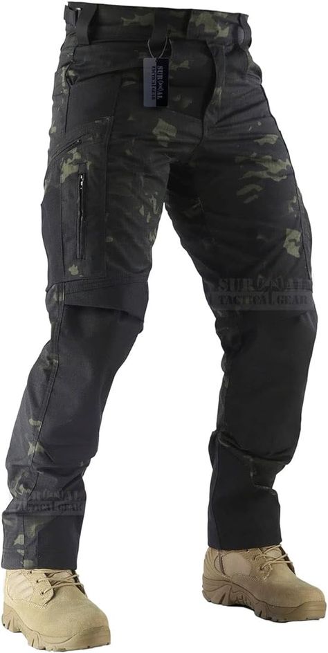 Amazon.com: Survival Tactical Gear Combat Pant Motorcycle Riding Pants Ripstop Military Camo Trousers for Camping Hiking (Grey(Pro), L) : Clothing, Shoes & Jewelry Black Tactical Gear, Gear Reference, Soldier Character, Motorcycle Riding Pants, Camo Trousers, Tactical Design, Camo Gear, Motocross Pants, Survival Clothing