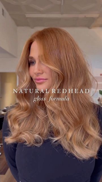 Natural Red To Blonde Balayage, Natural Red Hair With Balayage, Strawberry Blonde Redken Shades Eq Formula, Strawberry Blonde Hair Redken Shades Eq, Strawberry Gloss Hair, Ginger Balayage Blonde, Redken Strawberry Blonde, Strawberry Blonde Hair Gloss, Strawberry Blonde Gloss