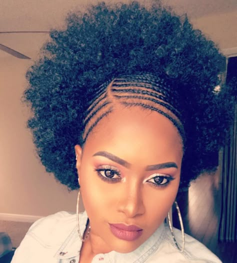 Cornrow Mohawk Natural Hair, Fulani Braids With Afro Puff, Afro Hair Goals, Braids 2024, Pretty Bun, 4c Natural Hairstyles Short, Braided Mohawk Hairstyles, Natural Hair Haircuts, Cornrows Natural Hair