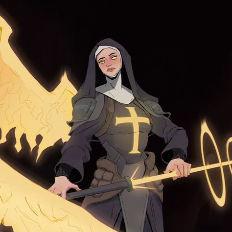 Religious Character Design, Nun Core, Nun Reference, Nun Character Design, Nun Fanart, Nun Character, Angelic Magic, Blood Hunter, Warrior Nun