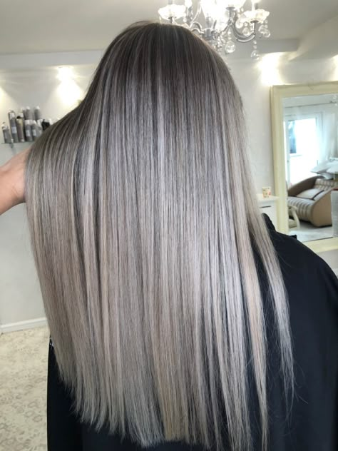 Blonde Airtouch On Dark Hair, Air Touch Balayage, Air Touch Hair Blond, Air Touch Hair, Cool Toned Balayage, Ashy Blonde Balayage, Ash Balayage, Air Touch, Balayage Hair Ash