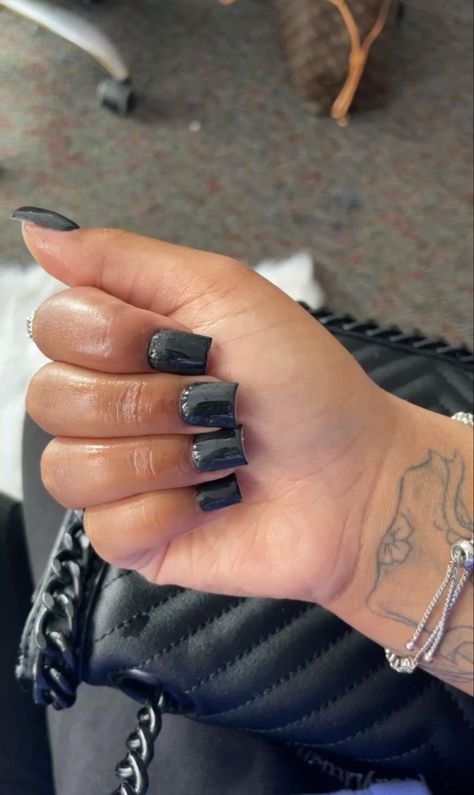 Black Shirt Acrylic Nails, French Manicure Acrylic Nails, Plain Nails, Black Acrylic Nails, Hard Nails, Colored Acrylic Nails, French Tip Acrylic Nails, Simple Acrylic Nails, Dope Nail Designs