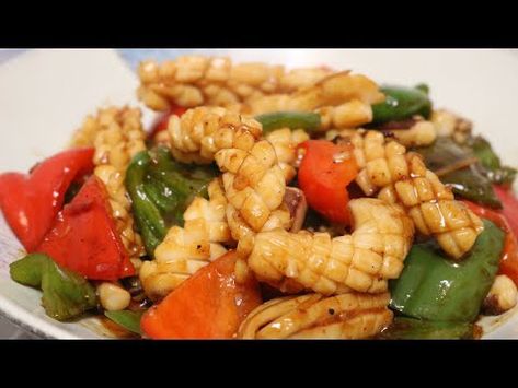 Squid Stir Fry, Cooking Squid, Souped Up Recipes, Squid Recipes, Calamari Recipes, Chinese Stir Fry, Chinese Cooking Wine, Better Than Takeout, Stir Fry Dishes