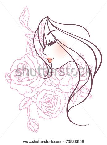 Rose Vector, Beauty Salon Logo, Beauty Logo Design, Female Profile, Beauty Logo, Vector Clipart, 로고 디자인, Downloadable Art, Free Vector Images