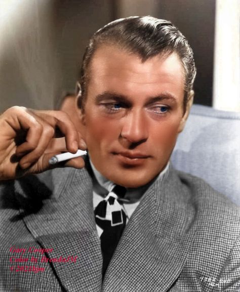 Gary Cooper (Color by BrendaJM ©2021bjm) Gary Cooper, Lead Role, Colorful Portrait, Movie Genres, Golden Age Of Hollywood, Portrait Photo, American Actors, Classic Hollywood, Feature Film