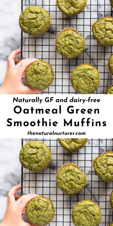 Green Smoothie Muffins, Kids Muffins, Smoothie Muffins, Oreo Smoothie, Green Muffins, Baking Therapy, Baby Nutrition, Healthy Greens, Spinach Muffins