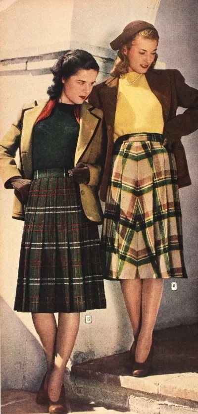 What they wore - 1940s Fall / Autumn - Oh So Delightful Winter Casual Outfits, 40s Fashion Women, Tis Autumn, 40s Outfits, 1940s Fashion Women, 1940s Looks, 1940s Women, 1940s Outfits, Dirndl Skirt