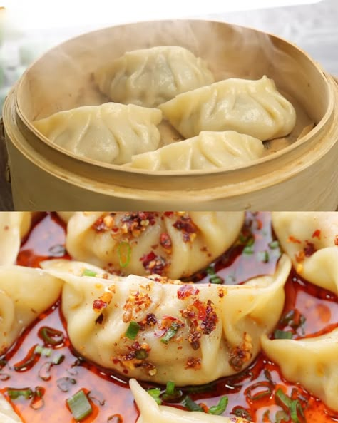 Chicken Dumplings with Chilli Oil & Dumpling Sauce - Greenku Recipes Chicken Steamed Dumplings, Chicken And Mushroom Dumplings, Asian Chicken Dumplings Recipe, Steamed Dumplings Recipe Chicken, Authentic Chinese Dumplings, Asian Chicken Dumplings, Best Dumplings Recipe, Chili Dumplings, Asian Dumplings Recipe