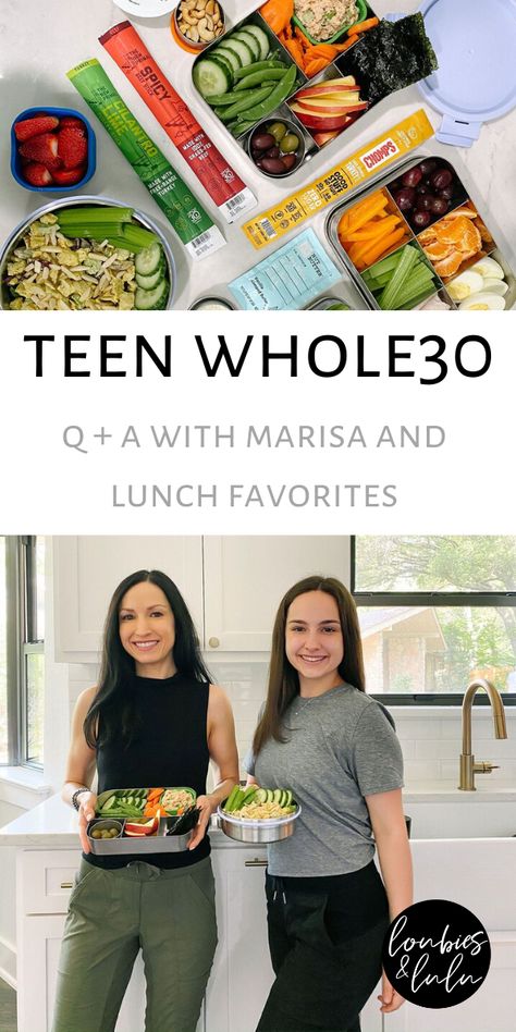 I interview my teen after she chose to complete her first Whole30. We also share her go-to quick, satisfying, no-cook lunches/snacks for long days at school/practice! #whole30 #whole30snacks #healthysnacks #healthylunch #mealprep Whole 30 School Lunch For Kids, Whole30 Cold Lunch Ideas, Whole Food School Lunch Ideas, Whole 30 Packable Lunches, Clean Eating School Lunches, Whole 30 Grab And Go Lunch, Whole30 Snacks On The Go, Whole 30 Kids Lunch, Whole Food Lunches For Kids