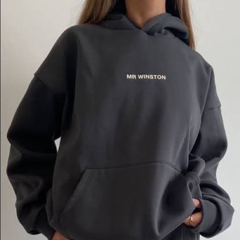 Mr Winston Reworked Black Hoodie Sweatshirts Aesthetic, Mr Winston, Sweatshirt Aesthetic, Sports Hoodies, Black Aesthetic, Hoodie Design, Fitness Inspo, Black Hoodie, Stylish Outfits