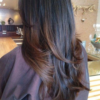 asian hair balayage with brown hightlights Blonde Balayage Highlights, Black Hair Balayage, Ombre Highlights, Black Hair With Highlights, Asian Hair, Pretty Hair, Dark Brown Hair, Love Hair, Brunette Hair