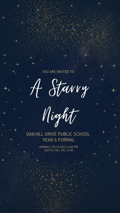 18th Party Themes, Debut Themes, Starry Night Prom, Prom Invites, Yearbook Pages, Movies Under The Stars, Engagement Dinner, Dance Themes, Yearbook Themes