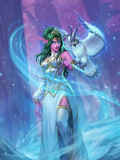 Anduin Wrynn, Tyrande Whisperwind, Wow Elf, Dnd Elves, Warcraft Characters, Warcraft Art, Night Elf, Knight Art, Wow Art