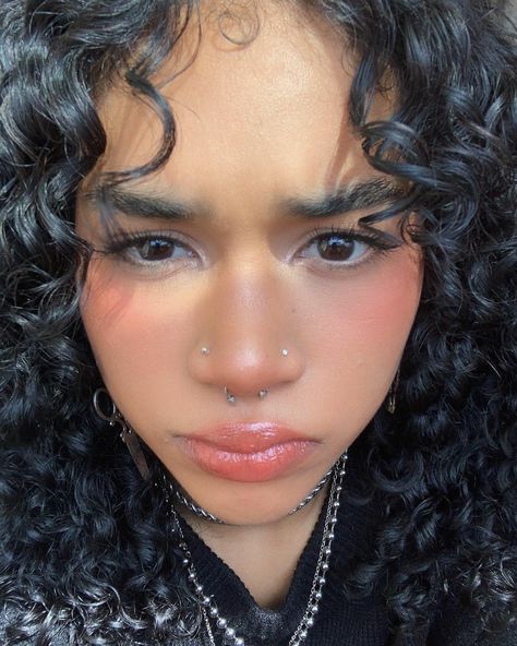 Nose Piercing On Each Side, Symmetrical Nose Piercing, Nose Piercing Both Sides And Septum, Double Nose And Septum Piercing, Both Sides Of Nose Pierced, Triple Nose Piercing Different Sides, Nostril Piercing Both Sides, Nose Pierced Both Sides, Double Nose Piercing With Septum