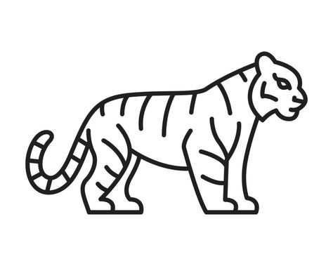 Easy Tiger Drawing, Tiger Outline, Draw A Tiger, Basic Aesthetic, Tiger Drawing, Mouth Drawing, Easy Tiger, Tree Saw, A Tiger