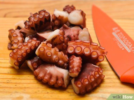 How to Make Fried Octopus: 7 Steps (with Pictures) - wikiHow Sauteed Octopus Recipe, Fried Octopus, Sauteed Salmon, Best Salmon Recipe, Best Shrimp Recipes, Octopus Recipes, Squid Recipes, Gluten Free Milk, Grilled Octopus