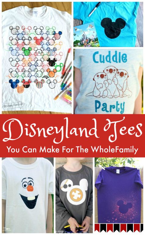 If you are heading on a family vacation to Disneyland, check out these fun coordinating tees for your family (or for yourself). A variety of projects utilizing markers, paint, or heat transfer vinyl with your Silhouette Cameo or Cricut. Many of the projects even offer free SVG files! Cuddle Party, Disneyland Family Shirts, Fabric Pens, Disneyland Family, Disney Shirts For Men, Diy Disney Shirts, Princess Diy, Diy Disney, Womens Disney Shirts