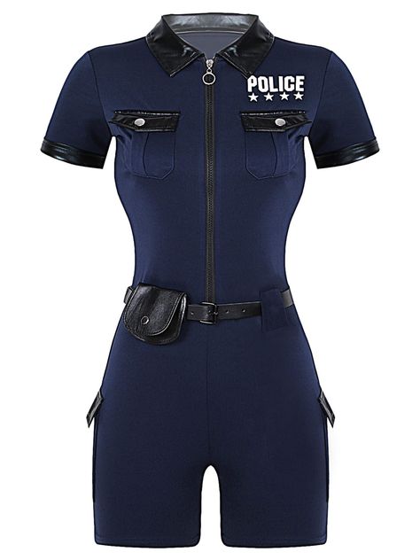 Manyakai Police Officer Policewomen Uniform for Women Police Cop Costume Outfits Lady Halloween Fancy Dress Navy Blue S Cop Outfit, Police Outfit, Police Cops, Police Costume, Blue Costumes, Police Women, Halloween Fancy Dress, Costume Cosplay, Costume Outfits