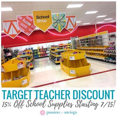 Target Teacher Discount | 15% off Classroom Supplies Teacher Coupons, High School Theater, Classroom Management Preschool, Speech Classroom, School Theater, Beginning Of Kindergarten, School Supplies For Teachers, Teaching Esl, Teacher Discounts