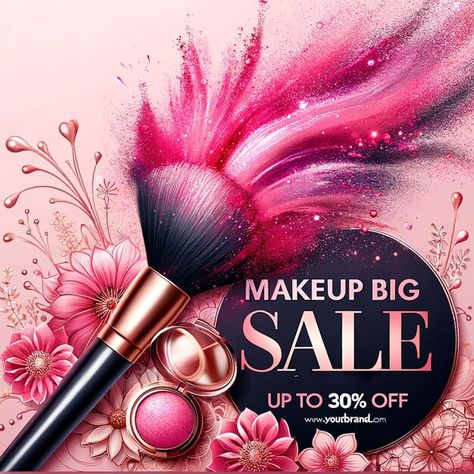 Photo a make up makeup sale poster that ... | Premium Photo #Freepik #photo Pamphlet Background, Makeup Banner Design, Beauty Salon Banner, Makeup Banner, Makeup Poster, Beauty Salon Posters, Makeup Sale, Banner Background, Big Sale