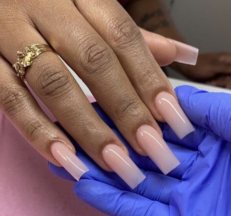 Square Nails No Design, Short Cute Nails For Black Women, Short French Tip Acrylic Nails On Dark Skin, Nails Acrylic Neutral Design, Half Inch Acrylic Nails, Nails Acrylic Medium Short, Very Simple Acrylic Nails, Natural Pink Acrylic Nails Square, Acrylic Nails Ideas Tapered Square