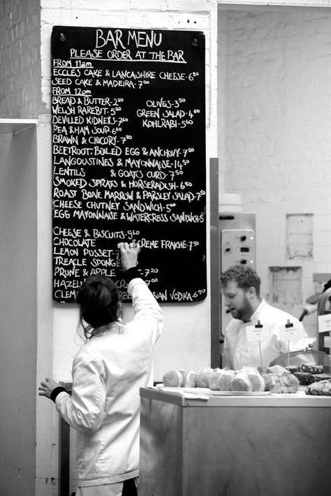 Eye Magazine | Feature | Design that disappears: the blackboard at St John restaurant in Clerkenwell St John Restaurant, Blackboard Menu, Coffee Signage, Eye Magazine, Kitchen Workshop, Organic Restaurant, Pea And Ham Soup, Pub Interior, Magazine Feature