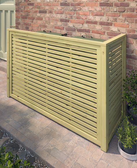 Have you seen our new bin screens? Perfect for covering up a range of items in your outdoor space including wheelie bins, compost bins, small air con units and more. Choose from a range of sizes and designs. #BinScreen #BinStore #WheelieBin #Landscaping Trellis Bin Screen, Bin Cover Ideas, Wheelie Bin Screen Ideas, Outdoor Bin Storage, Hide Wheelie Bin Ideas, Bin Covers Wheelie, Wheelie Bin Screen, Bin Screening Ideas, Wheelie Bin Storage Ideas Diy