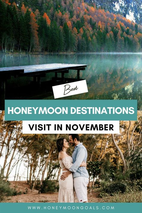 Whether you have a late-autumn wedding or you had it earlier in the summer and you postponed the honeymoon, there are plenty of beautiful places with good weather to go to in November. #travel #honeymoon #newlyweds #besthotels October Honeymoon Destinations, November Honeymoon Destinations, December Honeymoon Destinations, November Honeymoon, Best Honeymoon Destinations In October, Fall Honeymoon, Budget Friendly Honeymoon Destinations, Winter Honeymoon, South Africa Honeymoon