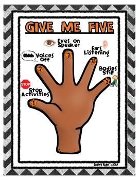 Use this poster to outline the expectations when you say the attention getter " Give Me Five" to your students. Give Me Five Poster, Give Me Five, Short Acrylic, Grade School, Short Acrylic Nails, Teacher Stuff, Okay Gesture, Acrylic Nails, Give It To Me