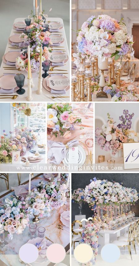 Pastel Colors Wedding Decoration, Mixed Pastel Wedding Theme, Pastel Decor For Wedding, Rustic Wedding Pastel Colors, Wedding Themes Floral, Wedding Flower Arrangements Pastel, Wedding Motifs Ideas, Pastel Bridal Shower Ideas Color Schemes, Pastels Wedding Colors