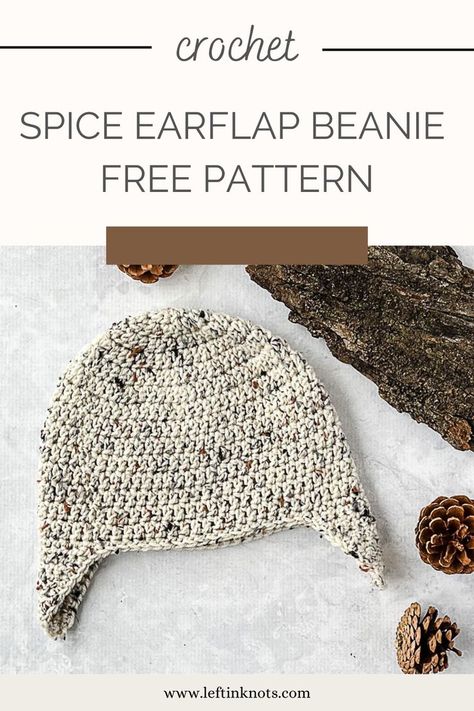 Crochet the Spice Earflap Beanie to turn a basic fitted hat into something cute and perfect for anyone. This free pattern is written in child and adult sizes and can be customized in so many ways. Keep reading for the free crochet pattern. Basic Crochet Beanie Pattern, Crochet Hat Earflap, Ear Flap Beanie, Crochet Hats Free Pattern Ladies, Beanie Pattern Free, Crochet Beanie Pattern Free, Crochet Adult Hat, Earflap Beanie, Crochet Baby Beanie