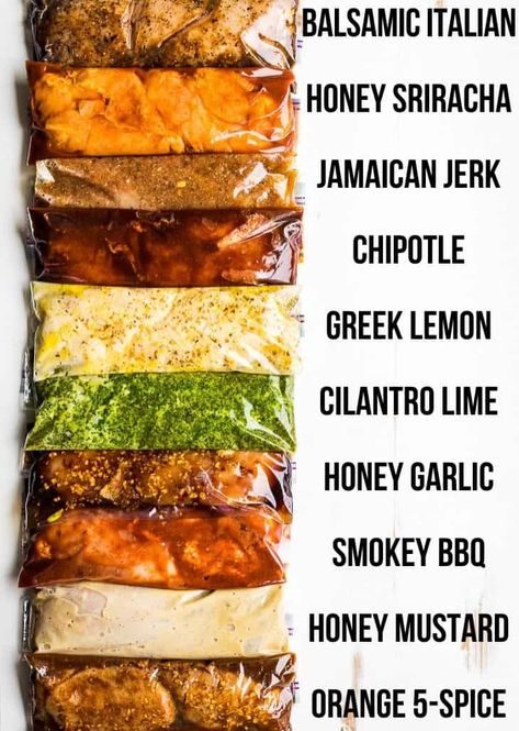 Best Chicken Marinade (10 Flavors!) | Get Inspired Everyday! -  #chicken #Everyday #Flavors #Inspired #Marinade Honey Sriracha Chicken Marinade, Honey Sriracha Marinade, Interesting Dinners, Best Chicken Marinades, Baked Chicken Marinade, Chicken Balsamic, Jerk Chicken Marinade, Chicken Breast Marinade Recipes, Healthy Chicken Marinade