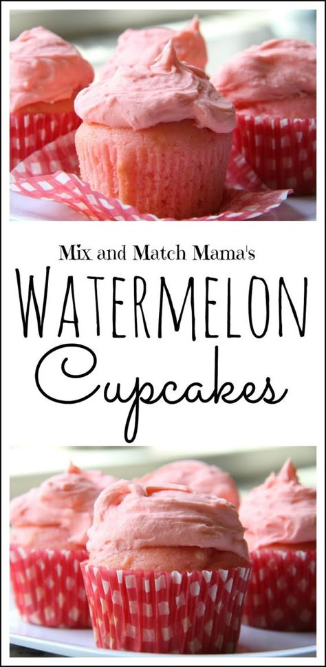 Watermelon Cupcakes Recipe, Watermelon Recipes Dessert, Watermelon Cakes, Watermelon Dessert, Watermelon Cupcakes, Cupcake Mix, Watermelon Cake, Gateaux Cake, Watermelon Recipes