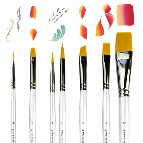 Face painting tools and equipment explained | YTE Events Brushes For Acrylic Painting, Brushes For Painting, Face Paint Brushes, Oil Paint Brushes, Paint Brush Set, Painting Brushes, Acrylic Paint Brushes, Artist Brush, Paint Types