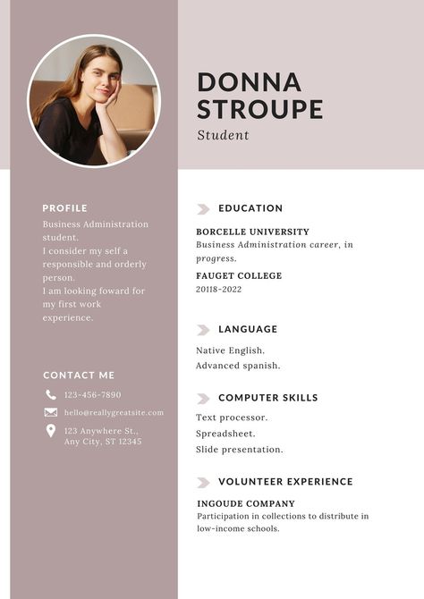 White simple student cv resume - Templates by Canva Cv For Students, Photo Cv, Best Cv Template, Good Cv, Cv Design Template, Minimalist Resume Template, Editable Resume, Cv Template Professional, Resume Writing Services