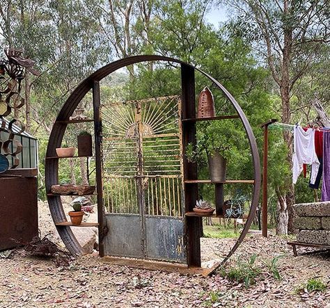 Tread Sculptures | Moon Gates and Garden Entrances | Tread Sculptures Moon Gate Door, Moon Door Garden, Moon Gate Garden Entrance, Diy Moongate, Moon Gate Diy, Moon Gate Garden, Yard Steps, Decorative Gates, Garden Entrances