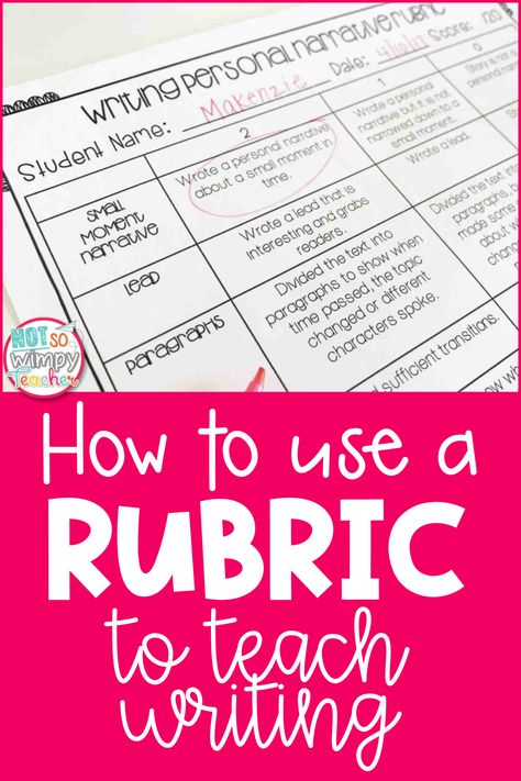 I am a big fan of using rubrics in the classroom. They make grading everything from science fair projects to math assessments to writing masterpieces so much easier. And they are a helpful tool for students too. But did you know you can even use a rubric to teach writing? Fourth Grade Writing, Second Grade Writing, Personal Narrative Writing, Teach Writing, Third Grade Writing, Writing Rubric, Teaching Third Grade, Math Writing, Feedback For Students