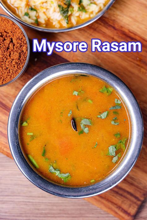 Mysore Rasam Recipe | South Indian Rasam with Coconut Tamarind Water, Rasam Recipe, Tastemade Recipes, Indian Cooking Recipes, Vegetarian Snacks Recipes, Tasty Recipes Videos, Quick Recipes Snacks, Tasty Vegetarian Recipes, Healthy Homemade Recipes