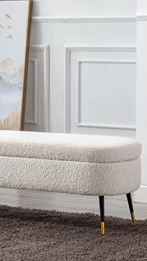 sherpa end of bed bench with storage Sherpa Bench, Sherpa Ottoman, Ottoman Entryway, Storage Bench For Bedroom, Bench For Bedroom, Living Room Beige, Storage Bench Bedroom, Scandinavian Style Home, End Of Bed Bench