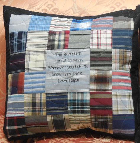 Personalized Necktie memorial bereavement gift made in loving | Etsy Remembrance Quilts, Dad Shirt Pillow, Memory Pillow From Shirt, Memory Clothes, Memory Shirt, Memory Items, Reuse Old Clothes, Necktie Quilt, Tie Pillows